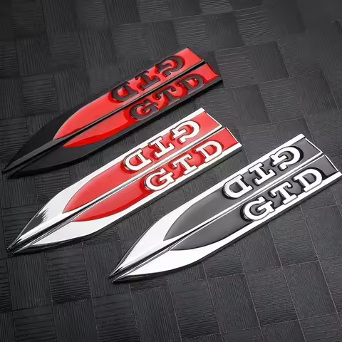 1 pair 3D Metal GTI R Logo Emblem Car Body Stickers Decals For VW Golf 3 4 5 8 Polo MK8 GTI GTD R Au