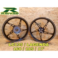 Sport Rim RAPIDO 558 1.60/1.85/17' Yamaha LC135 SPORT RIM Lagenda LC4S LC 135 4S Black White Red Blu