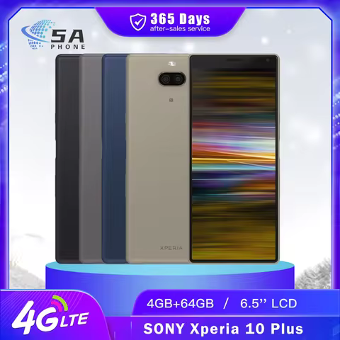 Original Sony Xperia 10 Plus I3213 I4293 4G LTE Mobile phone 4GB 64GB 4GB RAM Android 6.5" Octa-core