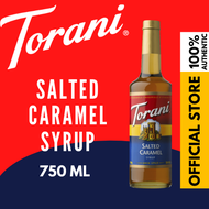 Torani Salted Caramel Flavoring Syrup (750 mL) - Rich, Sweet & Salty Caramel Syrup for Coffee, Desse