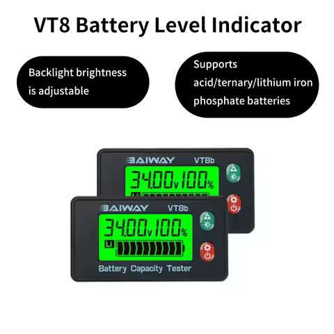 VT8 DC8-120V LCD Digital Voltage Battery Capacity Indicator Voltage Meter for Lead Acid Lithium Batt