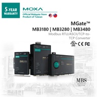 MOXA MGate MB3180 | Industrial Modbus RTU/ASCII -to-TCP Converter  | UL CE FCC