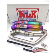 NLK EXHAUST LC135/Y15ZR MUFFLER BIG CORK  32MM 35MM BOLE PASANG FOOTREST