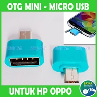 OTG USB Mini untuk HP OPPO A17K A16E A15S A12S A15 Sambungan Flashdisk