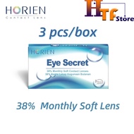(3 pcs) Horien Eye Secret 38% Monthly Disposable Lens Clear Contact Lenses