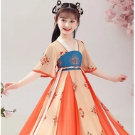 Children hanfu dust hanfu female Fairy Antique ancient costume Spring Autumn Chinese Style Student Skirt hanfu female Fairy Skirt Tang costume hanfu dust ancient costume dur/Ling 4.23