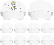 NUOBESTY 10Pcs White Hats, Blank Baseball Caps DIY Creative Painting Sun Hat for DIY Craft Outdoor S