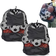 2 Pack Extra Large Sports Ball Bag,Mesh Soccer Ball Bag，Heavy Duty Drawstring Bags Hold Equipment for Coach, Basketball,Football, Volleyball,BaseBall and Swimming Gears with Adjustable Strap