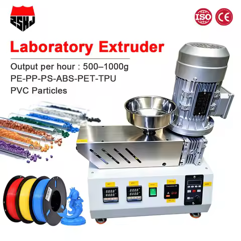 Laboratory Extruder Machine 500-1000g/h 1000W Desktop Plastic Extruder 0-350℃ for PE PP PS ABS PET T