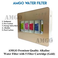 AMGO 5 Stage Alkaline Reverse Home Drinking Water Filter System Water Purifier