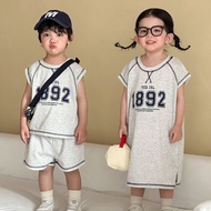 J20readystock Children's Summer Sports Suit Boys 2026 New Style Summer Clothes Baby Girls Vest Dress