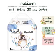 Combo 3 Bịch Tã/Bỉm Quần NABIZAM Magic Soft Co Dãn Mềm Mại Thấm Hút Chống Tràn Tối Đa Size L30/XL36/