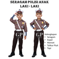 COD BAJU SETELAN POLISI ANAK LAKI LAKI PEREMPUAN COWO CEWE ROK KOSTUM PROFESI SERAGAM KARNAVAL ANAK