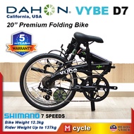 DAHON Vibe D7 Premium USA 20" Folding Bike 7 Speed Basikal Lipat Bicycle Folded