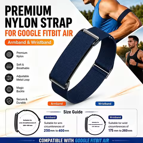 Nylon Band For Google Fitbit Air band Elastic Adjustable Bicep Sport Band Soft Breathable Replacemen