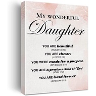 Christian Canvas Wall Art Motivational My Wonderful Daughter Canvas Print Positive Canvas Painting H