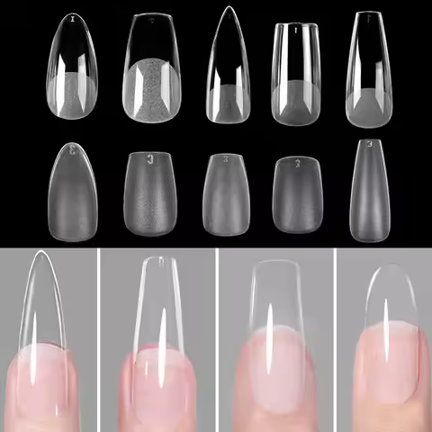 120pcs/Bag Nail Tips Coffin Press on Nail Clear Full Cover Fake Nail Artificial Press on Long Baller
