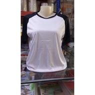 RAGLAN Black n White ACTIVE T/S SHORT Sleeve sports material, wicking and atlhetic cloth quick dry t