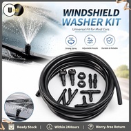 9pcs 2M Car Wiper Spray Hose Set T Y I Type Water Tube Joint Wiper Spray Nozzle Sambungan Paip Sembu