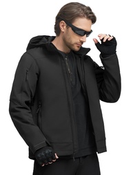 Men's Softshell Hiking Jacket Waterproof Hooded Tactical Hunting Jacket