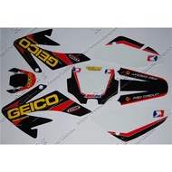 CRF 70 GEICO GRAPHICS KIT CRF70 DECO DECALS STICKERS DIRT PIT BIKE SENGE Motocross Kayo BSE Use