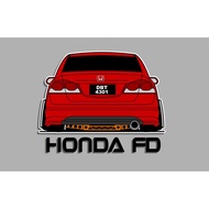 [Sticker Kereta Custom] HONDA FD:  3 Layer, Custom No. Plate, Custom Warna.