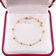 Pawnable 18K Saudi Gold Thin Double Layer Ball Bracelet 18K Gold Bracelet