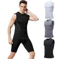 Men's pro combat compression tights sleeveless Dri-fit sando running/gym GK813#