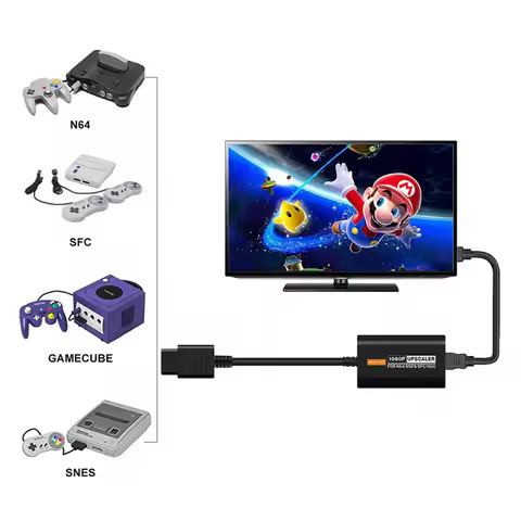 Game Console for N64 to HDMI-compatible Converter Adapter Plug and Play for SNES/NGC/SFC HDMI Adapte