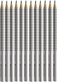 Faber-Castell Grip 2001 Pencil in Pack of 6, HB Hardness, Case Colour: Silver Argento HB