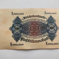 Antique Vintage Coins 1923 Germany 5 million Mark Banknotes 50 million Large Ticket Ornaments 2026.7