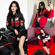KSUAL F1 Ferrari Jacket Unisex Vintage Embroidered Racing Jackets For Women Windbreaker Couple Coats