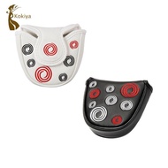 [kokiya] Mallet Putter Cover Waterproof Half Round Plush Inner Lining Embroidered Club Head Cover Go