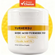 Turmeric cleansing pads,face toner，featuring kojic acid, infused with asid glycolic and glicolyc aci