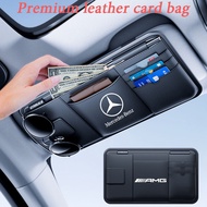 Mercedes Benz Car High end Leather Sunshade Storage Clip Function Glasses Clip Card Clip ID Storage 