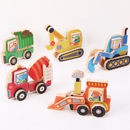 Wooden Early Childhood Education Puzzle Enlightenment Cognition Cartoon Car Puzzle Cognition Three-D