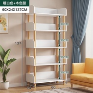 Simple Bookshelf Shelf Floor-standing Influencer Table Side Back Wall Children Household Solid Wood Multi-Layer Liv   Household products