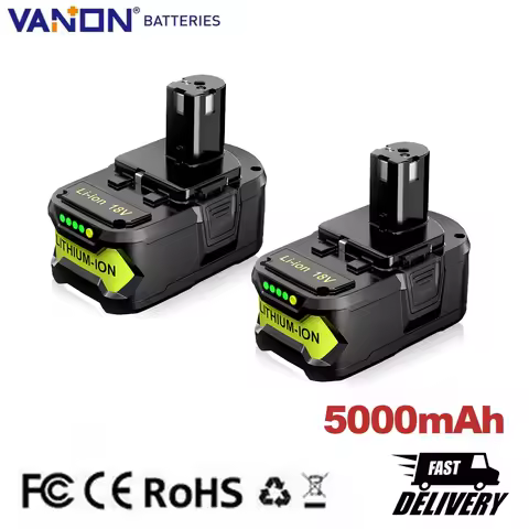 VANON 2PCS 5.0Ah 18V P108 Battery Replacement for Ryobi18Volt Cordless Drill Tool P109 P102 BPL18151