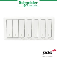 [BUNDLE] 5 PIECES Schneider Electric Affle Plus - 10AX 250V 3 Gang 1 Way and 2 Way Switch, Safety Switch, White