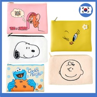 Flat Character Pouch – Tom & Jerry | Tweety | Sesame | Snoopy | Peanuts | Zipper Bag