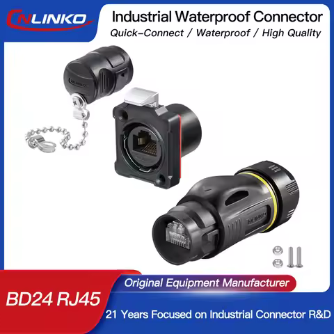 CNLINKO Waterproof RJ45 Connector Network Extender Ethernet Cable RJ45 Adapter 8P8C Interface Panel