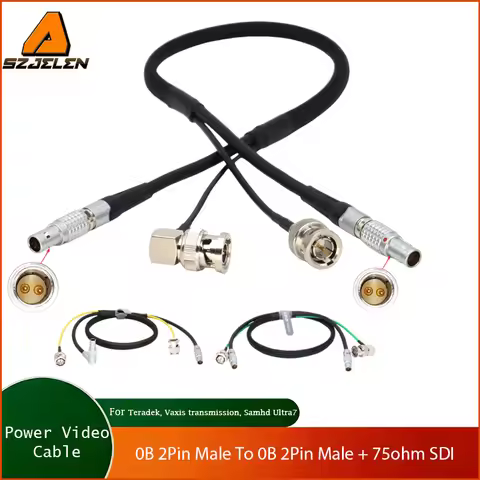 Power Cable 0B 2Pin to 2Pin Cable + 75ohm SDI for Teradek, Vaxis transmission, Samhd Ultra7