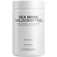 Codeage Natural Wild Irish Seaweed, Seaweed Supplement, Spirulina, Bladder Algae, Burdock Root, Blac