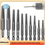 [bilituerm]Screw Extractor Set,10 Pcs Screw Extractor,1/4inch Hex Shank Broken Screw Extractor,Screw