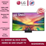 LG [AUTHORISED DEALER] QNED81 86" 120Hz HDR10 4K UHD SMART TV 86QNED81SRA - LG WARRANTY MALAYSIA