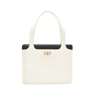 【二手】香奈兒 (Chanel) 2.55 白色/黑色魚子醬紋小牛皮手提包（粒面小牛皮）女士手提包
