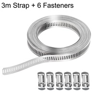 WASTELAND BEAUTY 304 Stainless Steel Hose Clamps Adjustable Large Worm Gear Clip Pipe Ducting Hose C