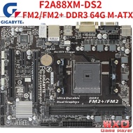ใช้ Gigabyte GA-F2A88XM-DS2 DDR3ซ็อกเก็ต FM2 FM2ขนาด64กิกะไบต์ A88X F2A88XM-DS2เมนบอร์ดตั้งโต๊ะ
