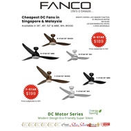 Local Singapore Fanco F-Star / B Star 36"/46"/52" LED DC Motor Ceiling Fans