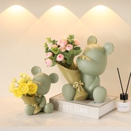 JH Nordic Creative Bouquet Violent Bear Entrance Living Room Decoration Home TV Cabinet Desktop Deco